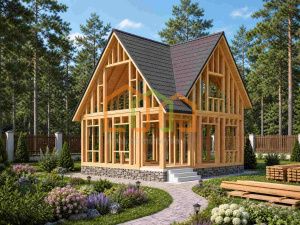 Каркасный дом без отделки 6х7