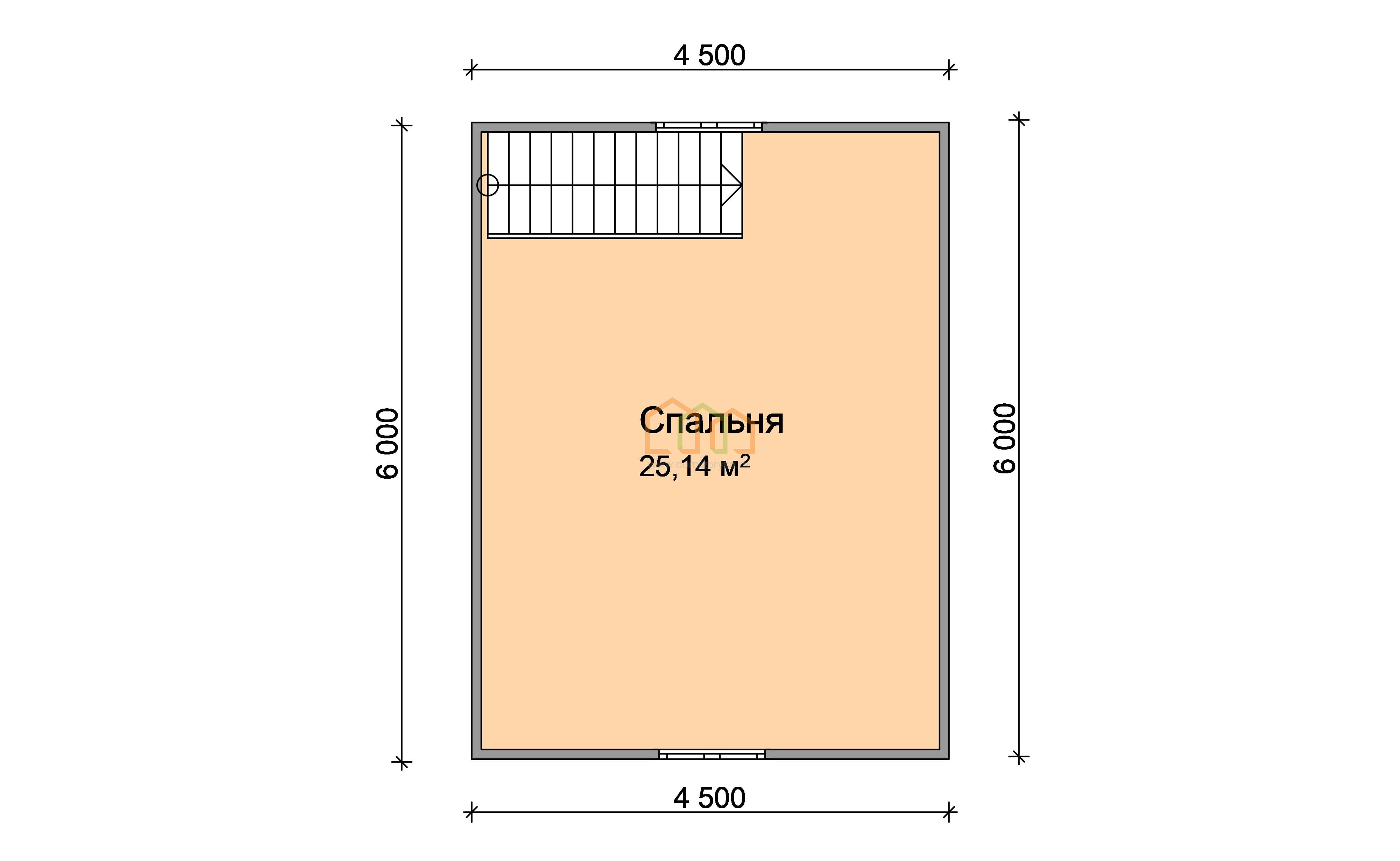 Каркасная баня с мансардой Венера-1 (К) 6x6 Площадь: 63 м² с террасой под  ключ в Подольске